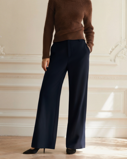 Pantalon Taille Structurée Jambe Large pour Femme