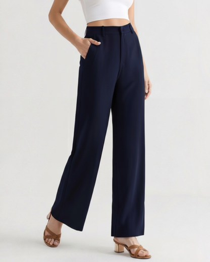 Pantalon Taille Structurée Jambe Large pour Femme