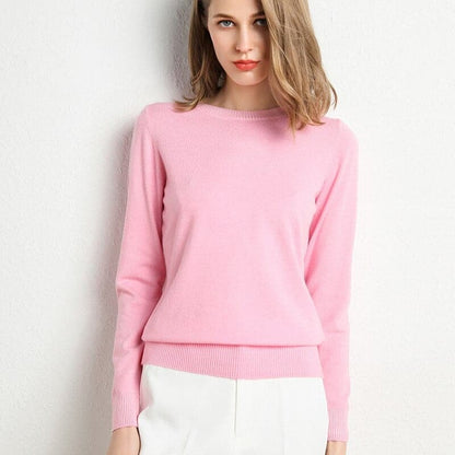 Pull Col Rond en Mélange de Cachemire pour Femme