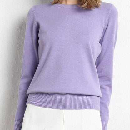 Pull Col Rond en Mélange de Cachemire pour Femme