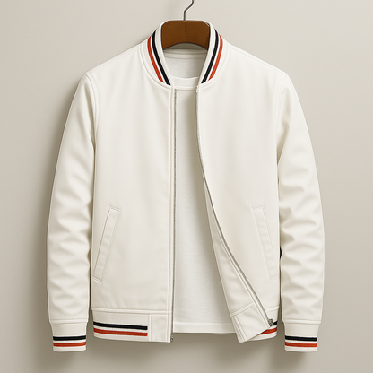 Blouson Bombardier Finitions Côtelées Rayées pour Homme