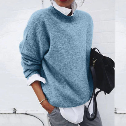 Pull Coupe Fluide à Bordures Côtelées pour Femme