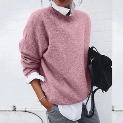 Pull Coupe Fluide à Bordures Côtelées pour Femme