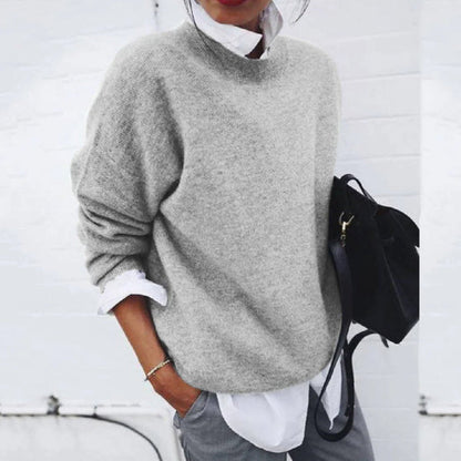 Pull Coupe Fluide à Bordures Côtelées pour Femme